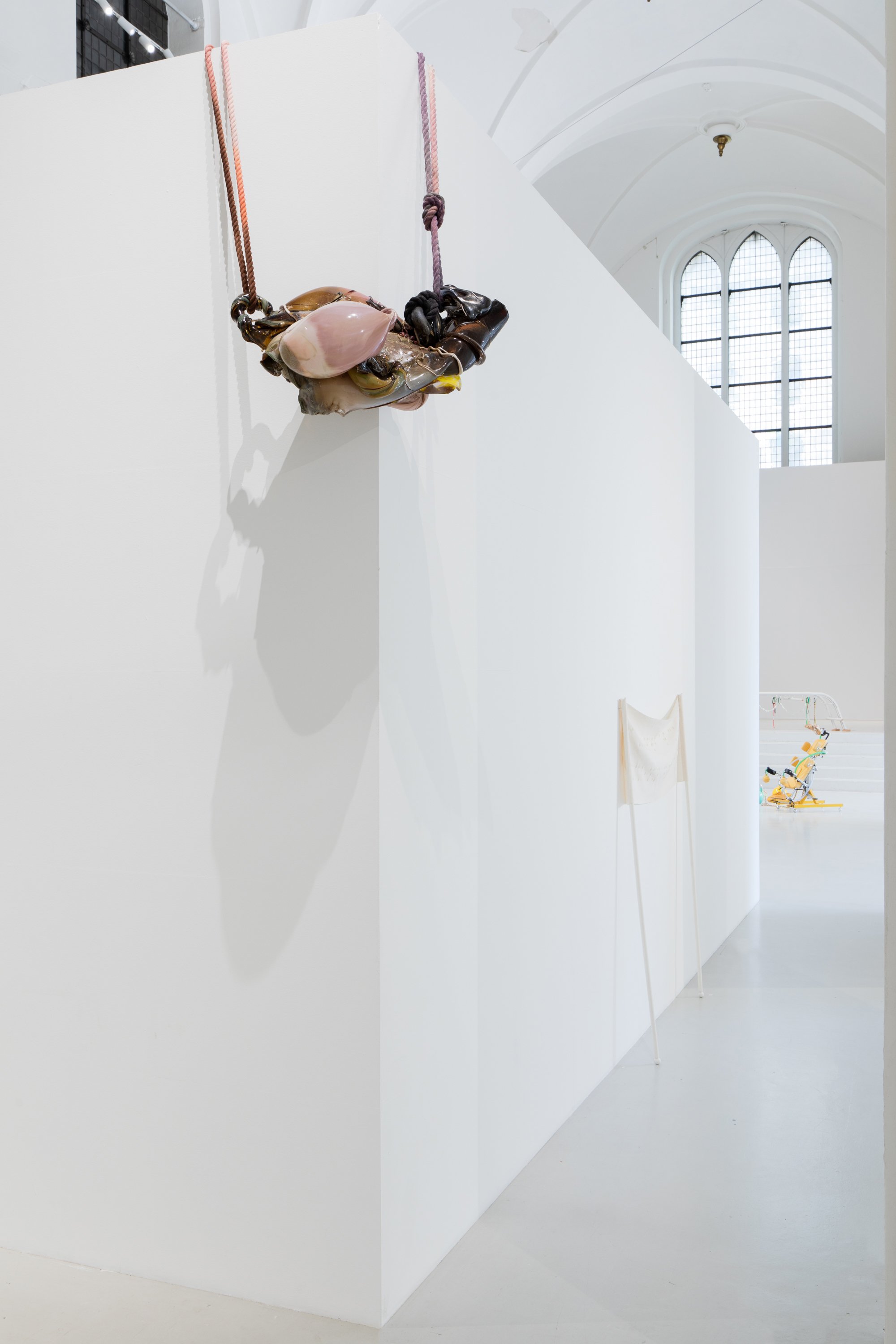 Installation view from the exhibition I'm Sorry, This Space Is Reserved at Nikolaj Kunsthal in 2024. Photo: Mads Holm